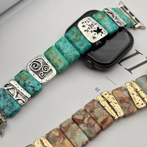 Forwelleny Nouveau Gros Décoratif Femmes Bijoux Commutation Couleur <span class=keywords><strong>Pierre</strong></span> Naturelle <span class=keywords><strong>Bracelet</strong></span> <span class=keywords><strong>Bracelet</strong></span> pour <span class=keywords><strong>Apple</strong></span> Série 11 10 9 - Product Image 5