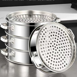 Vaporiera Commerciale in Acciaio Inox a 5 Livelli, 38cm-62cm, per Gas e Induzione, per Hotel e Ristoranti - Product Image 4