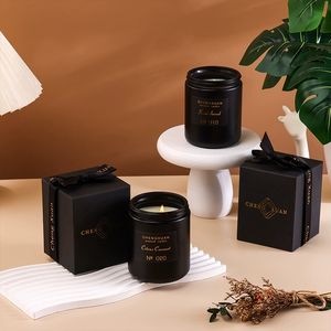 Set Regalo di Candele Profumate in Elegante Barattolo Nero, Senza Fumo, Realizzate con Cera di Soia Pura Ecologica, Coperchio in Metallo e Fragranza a Lunga Durata - Product Image 4