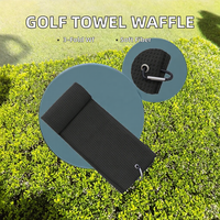 Serviette de golf personnalisée avec logo, 400g, motif gaufré triple pli ananas, résistante à l'eau, tissée 100% polyester, séchage rapide, design sportif