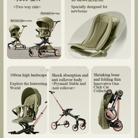 Poussette de luxe pour bébé, poussette pour nouveau-né, 3 en 1, multifonctionnelle, pliable, poussette de voyage, landau, 3 en 1