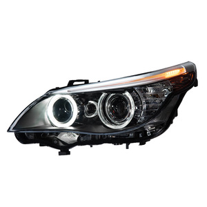 Conjunto de Faros Delanteros para <span class=keywords><strong>BMW</strong></span> <span class=keywords><strong>E60</strong></span> Serie 5 <span class=keywords><strong>520i</strong></span> 523i 525i 530i 2003-2010, Ojo de Ángel, Lente de Proyector Bi-Xenón, Actualización LED DRL - Product Image 2