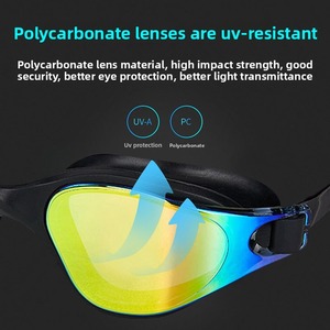 Lunettes de natation personnalisées en gros, professionnelles, de compétition, étanches, anti-buée, résistantes aux UV - Product Image 4