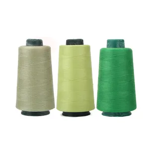 40s/2 Green Twisted Polyester Thread Sewing High Tenacity Thread, Polyester Spun Yarn for Sewing Thread