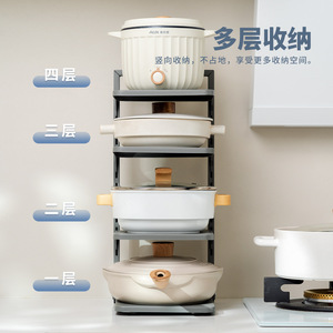 Étagère de rangement de cuisine multi-niveaux en acier inoxydable, type sur pied, pour ustensiles de cuisine, sous l'évier, organisateur pour cuisinière - Product Image 3