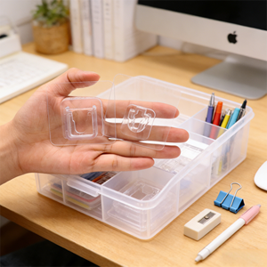 Crochets muraux adhésifs transparents double face sans couture en acier inoxydable de 5,5 cm, puissants et résistants pour outils de cuisine et de salle de bain (vente en gros) - Product Image 1