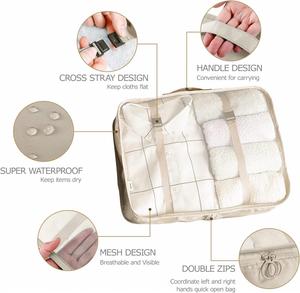 Customized <b>9</b>-Piece Eco-Friendly Makeup Travel Luggage Organizer Set Waterproof PVC Mesh Cosmetic Compression <b>Cubes</b> Polyester - Product Image 2