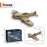 Avion de chasse Supermarine Spitfire 66001 transfrontalier pour enfants, modèle de construction en blocs – Bestseller, vidéo FHD 1080p