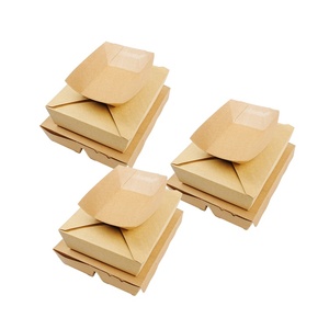Customized High-quality Eco-friendly Biodegradable Recycled Materials Food Grade Kraft <strong>Paper</strong> <strong>Box</strong> Lid Noodle Salad Takeaway - Product Image 1