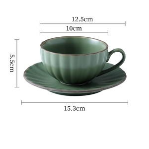 Ensemble de tasses à thé et soucoupes en porcelaine de style moderne, couleur vive, tasses à <span class=keywords><strong>expresso</strong></span> pour la maison, utilisation au café, matériau en céramique - Product Image 4