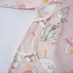 Hot Sale High Quality Skin Friendly Ribbed Pure Cotton Side Tie <strong>Newborn</strong> Wrap Clothing for <strong>Newborn</strong> Nursery <strong>Outfits</strong> - Product Image 5