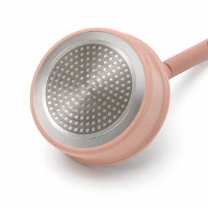 Casserole minimaliste rose en émail avec couvercle en verre, antiadhésive, à poignée unique, pour cuisinières à gaz et à induction - Product Image 6
