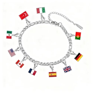 10*6.6mm Dijes de Bandera de País para Fabricación de Joyas, Pulseras DIY, Joyería de Moda de Acero Inoxidable, Grabando tus Recuerdos de Viaje - Product Image 6
