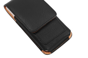 Étui de luxe pour <span class=keywords><strong>iPhone</strong></span> en cuir avec clip/boucle de ceinture, pochette haut de gamme avec porte-carte d'identité intégré - Product Image 2