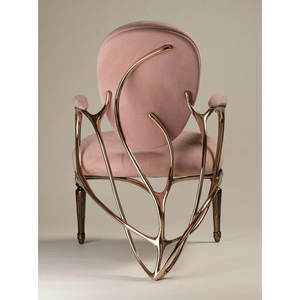 Mobilier contemporain élégant <span class=keywords><strong>Fauteuil</strong></span> d'Appoint pour Salon en Laiton Bronze <span class=keywords><strong>Fauteuil</strong></span> d'Appoint Unique en Velours Rembourrage Papillon pour la Maison - Product Image 6