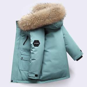 Nuovo <span class=keywords><strong>Cappotto</strong></span> Invernale Grande per Bambini, Giacca Imbottita da <span class=keywords><strong>Ragazzo</strong></span> con Cappuccio, Collo in Pelliccia e Chiusura a Cerniera, Stile Estero - Product Image 3
