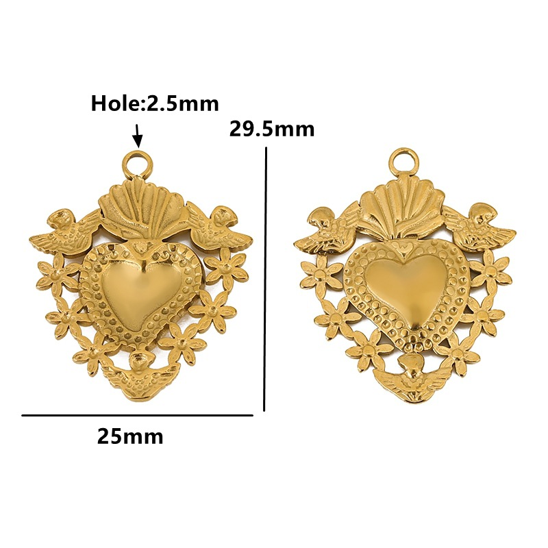 Coeur en dentelle doré