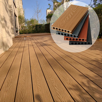 Plancher de terrasse extérieur en WPC, design à double verrouillage, résistant à l'humidité, anti-corrosion, antidérapant, garantie 1 an, jardin, patio