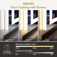 Miroir de salle de bain LED rectangulaire sans cadre avec désembuage, capteur tactile rétroéclairé et éclairage intégré pour salle de bain