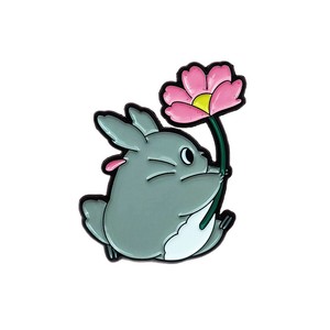 Broche Fleur de Lotus <span class=keywords><strong>Totoro</strong></span> Mignonne de Dessin Animé, Badge de Personnage d'Anime de Style Japonais, Accessoire Créatif pour Vêtements - Product Image 5