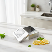 Boîte rectangulaire en fer blanc 107*72*32mm avec fenêtre, écologique, recyclable, personnalisable pour chocolat, chewing-gum, gâteau, mariage