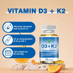 Complément OEM ODM Vitamine D3 K2 avec Huile de Coco en Gélules Molles pour Soutenir la Santé Musculaire et Osseuse - Product Image 2