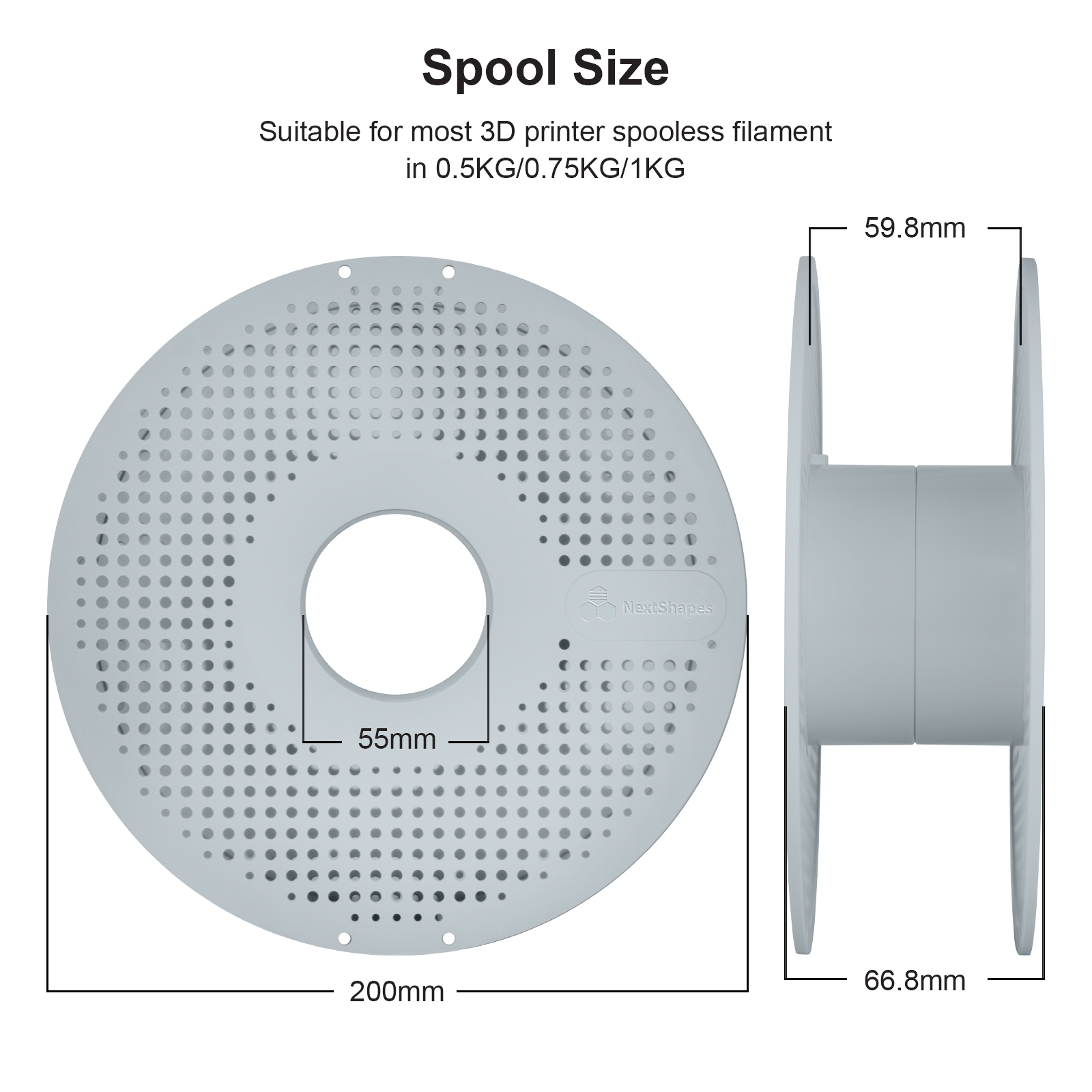 filament spool 1kg empty