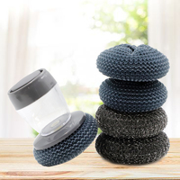 Brosse de nettoyage en acier inoxydable, brosse à pression pour vaisselle, cuisine, distributeur de savon, lave-vaisselle