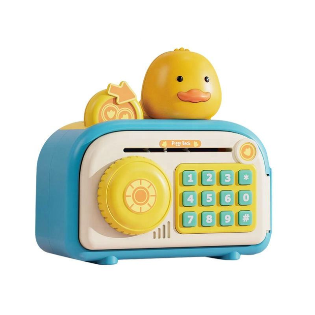 KS Kids Electronic Toy Cartoon Duck Piggy Bank Atm Cash Piggy Banks Machine Password Lock Saving Money Box Storage Toys