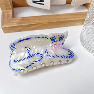 Niche Fun <span class=keywords><strong>gato</strong></span> <span class=keywords><strong>persa</strong></span> empalme textura ácido acético garra Clip alta calidad lindo Animal tiburón Clip alto sentido <span class=keywords><strong>de</strong></span> la moda horquillas - Product Image 5