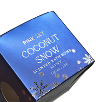 Boîte d'emballage personnalisée pour bombes de bain, type tuck-end, luxe, bleu foncé, pelliculage mat, pour crème contour des yeux, cosmétiques, coffret cadeau en carton