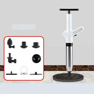 Potente émbolo de inodoro de acero inoxidable, juego de herramientas de desatascador de drenaje de aire neumático de alta presión, herramienta de desbloqueo de limpieza del hogar - Product Image 5