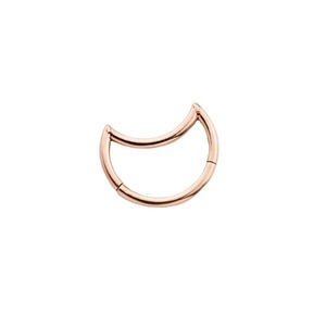 Stainless Steel Crescent Moon Hinged <b>Ring</b> | Gold PVD Plated Hypoallergenic Body Jewelry for <b>Nose</b>, Septum & Ear Piercings - Product Image 5