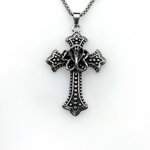 FANKE Youdemei - Collar Personalizado <span class=keywords><strong>de</strong></span> Acero Inoxidable con Colgante <span class=keywords><strong>de</strong></span> <span class=keywords><strong>Cruz</strong></span>, Diseño Punk, Estilo Hip-Hop, Plateado, para Hombre - Product Image 5