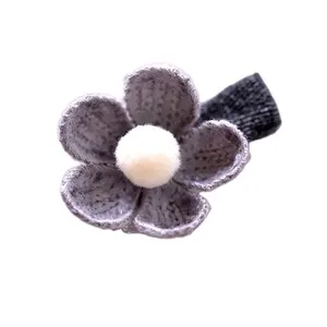 Nieuwe Schattige Haaraccessoires Mooie Wollen Bloemen Haar Stropdassen Voor Kinderen Klem Kinderen Elastische Haarbanden Mode Hoofddeksels