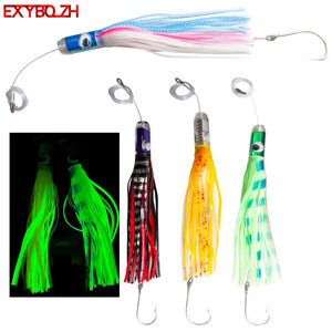 Señuelo de calamar de 30 cm con cabeza de resina, cebo blando para pesca en el mar, pesca de arrastre, cebo artificial para peces de agua salada, cebo para pesca desde embarcación, cebo para pesca de fondo. - Product Image 2