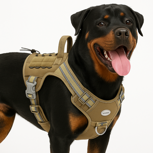 Nefes lüks büyük köpek koşum ağır no-çekme taktik koşum yansıtıcı ayarlanabilir kaçış geçirmez naylon evcil hayvan koşumu için - Product Image 1