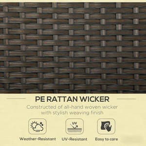 71.8" Outdoor 3-Seat Rattan 4" Thick Beige <strong>Cushions</strong> All-Weather PE Wicker Outdoor Sofa with Steel Frame for Backyard - Product Image 6