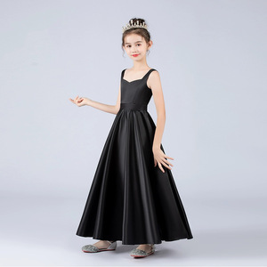 Robe longue noire formelle <span class=keywords><strong>pour</strong></span> filles, idéale <span class=keywords><strong>pour</strong></span> les récitals de chœur, de piano, les spectacles scolaires - Product Image 2