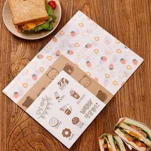 Papier sulfurisé pour emballer les hamburgers |   Emballage alimentaire en PE simple face résistant à la graisse pour pain, sandwichs, gâteaux - Couleur personnalisable - Product Image 5