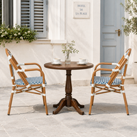 Fauteuil de bistrot français léger et confortable, résistant aux intempéries, en aluminium et tissu Teslin, pour salle à manger, patio, café, bistrot, décoration