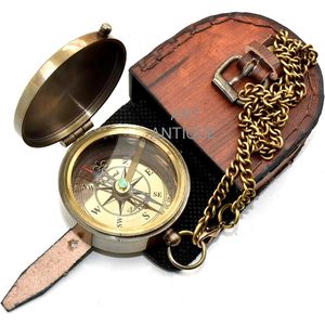 Pocket <b>Compass</b> Engraved Romantic Message With Leather Case Portable Hiking Navigational <b>compass</b> with case - Product Image 1