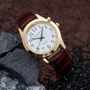 Orologio da polso parlante per vecchi orologi in vera pelle ciechi nuovo modello in lega Unisex affascinante orologio parlante al quarzo analogico - Product Image 2