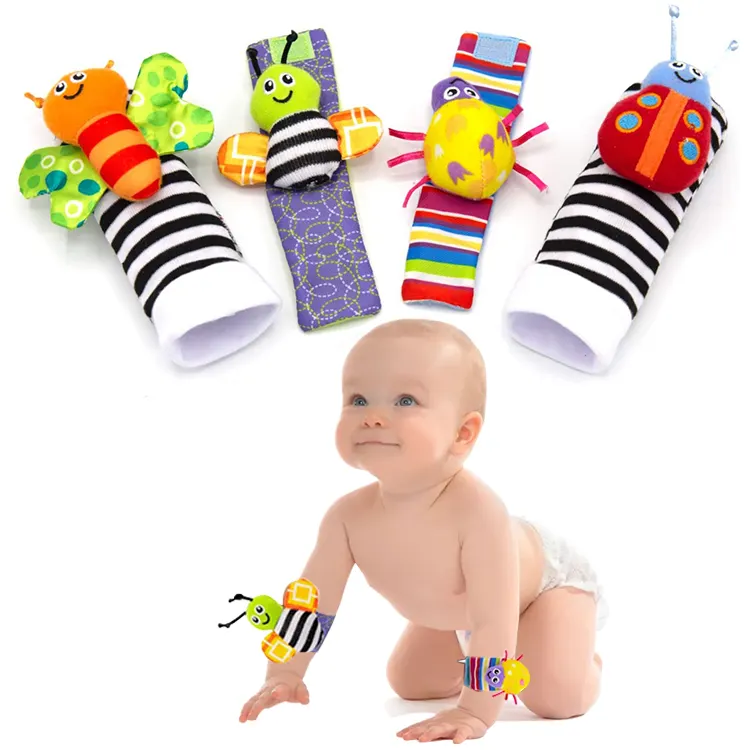 Sonajero bebe מכירה לוהטת <span class=keywords><strong>מוצר</strong></span>י תינוק שעון רצועת יד stra גרבי תינוק יד רצועת תינוק ילדי גרבי רעשן צעצועי יד רעשן