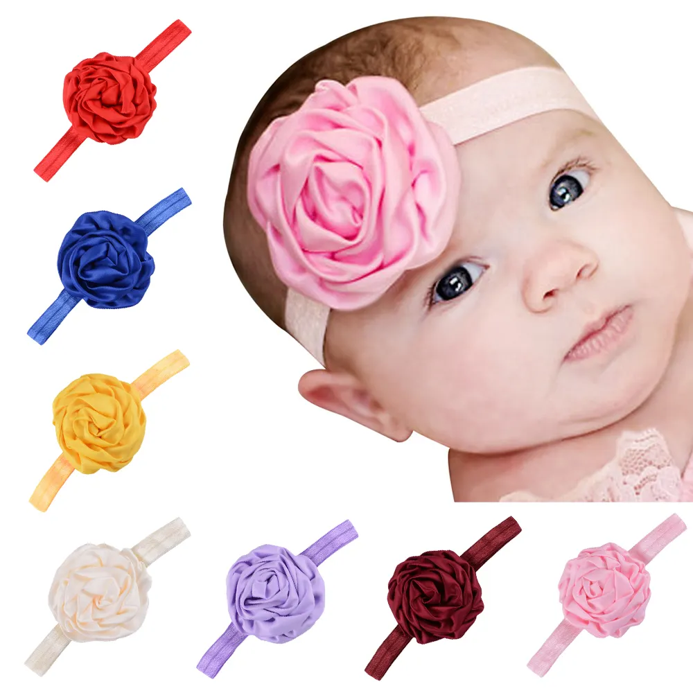 8 centimetri Fatti A Mano In Chiffon Fiore di Peonia Con 1.5 centimetri Fascia Elastica Dei Capelli Per I Bambini Headwear Accessori Per Capelli