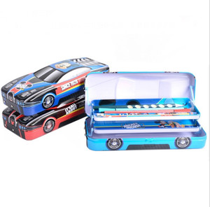 Nouvelle conception de personnalisation enfants mignons enfants à charnière boîte à crayons boîte vide en métal voiture forme crayon - Product Image 4