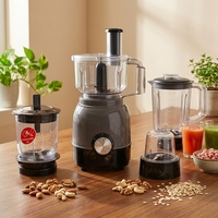Robot culinaire multifonctionnel en acier inoxydable et verre, 1000W, haute vitesse, pour smoothies aux fruits, mixeur, hachoir à glace