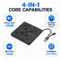 Lecteur Optique Externe USB 2.0 Portable Graveur de CD DVD-RW pour Mini PC Ordinateur Portable Mac Windows 11 Vente en Gros Usine