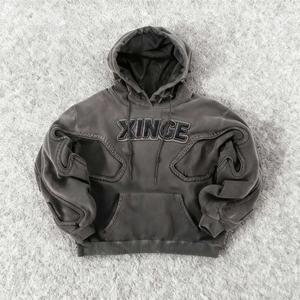 Sudadera con capucha extragrande para hombre, modelo 2026, personalizada, de corte cropped y estilo boxy, 400-500 g/m², con efecto desgastado, apliques, parches y bordados, lavado ácido. - Product Image 1