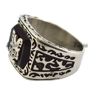 Nouvelle Arrivée Argent Film Bijoux Résurgence Carré Noir Onyx Anneaux De La Vampire Diaries En Acier Inoxydable - Product Image 3